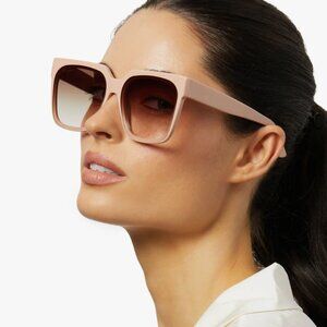Iconica Thea flush lens Oversized Sunglasses nude/pink new with case